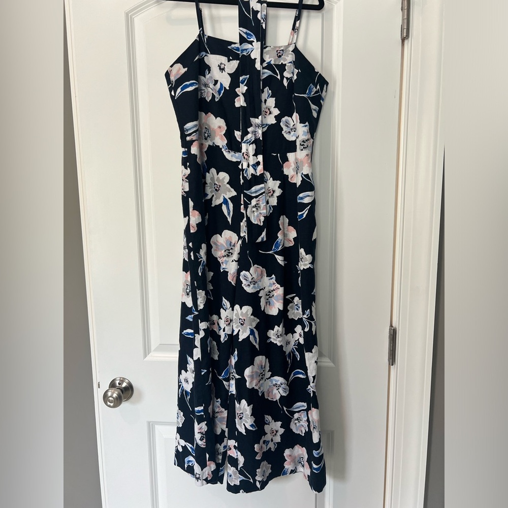 Banana Republic navy/pink floral jumpsuit, size 2